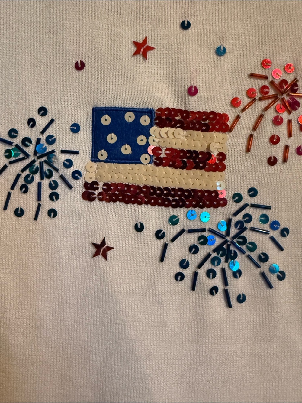 VTG Americana sweater tank flag USA size L EUC - Picture 3 of 4